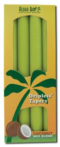 Aloha Bay Palm Wax Candles - Palm Taper 9in Unscented Melon Green