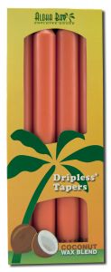 Aloha Bay Palm Wax CANDLEs - Palm Taper 9in Unscented Dark Orange