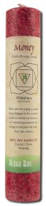 Aloha Bay Palm Wax CANDLEs - Chakra Energy Pillars 1.375 in x 8in 20-30 Hours Money