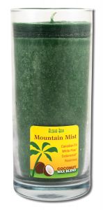 Aloha Bay Palm Wax CANDLEs - Coconut Wax Essential Oil Aloha Jar Mountain Mist Dark Green 11 oz