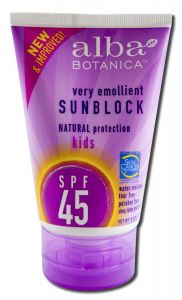 Alba Botanica - Sun CARE Products Kids Sunblock SPF 45 4oz