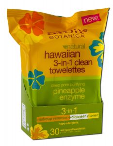 Alba Botanica - HAWAIIAN Skin Care Pineapple Enzyme 3 in 1 Towelettes 30 pk