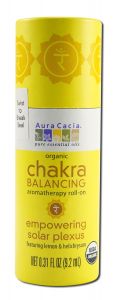 Aura Cacia - Organic Aromatherapy Chakra Balancing Roll-ons Empowering SOLAR Plexus .31 oz