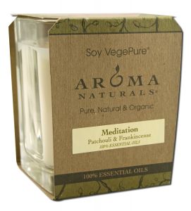 Aroma Naturals - SOY CANDLE Large Square Glass Jar Meditation Patchouli Frankincense