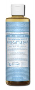 Dr Bronners - Liquid Castile Soap Baby Unscented 8 oz