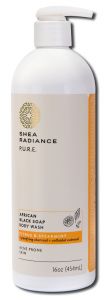 Shea Radiance - African Black SOAP Body Wash Citrus + Spearmint 16 oz