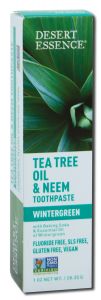 Desert Essence - Travel Sizes Tea Tree and Neem Wintergreen TOOTHPASTE 1 oz