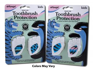 Dr. Tungs Products - Oral Hygiene Kids Toothbrush Sanitizer - ASSORTED Colors 2 pk