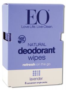 Eo ProduCTs - Organic Deodorant Spray 4 oz Lavender Wipes 6 CT Box