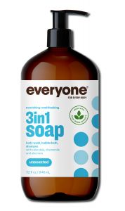 Eo Products - EO 3 In 1 Everyone SOAP: Shower Gel Bubble Bath Shampoo Unscented 32 oz