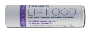 Eco Lips - Organic Lip Balm Tube Protect Lip FOOD Vanilla Lavender with Pumpkin Seed Oil .15 oz