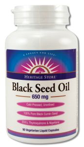 Heritage Store - Heritage Store BODY Care Black Seed OIL 650 mg 90 ct