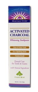 Heritage Store - Mouth Care Products Activated Charcoal TOOTHPASTE Vegan Gel Mint 4.3 oz