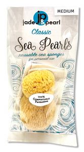 JADE And Pearl - Reusable Sea Sponges Classic Sea Pearls Medium 2 pk
