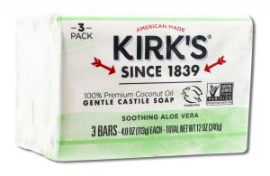 Kirks Natural Products - Castile Bar SOAP Aloe Vera Bar SOAP 4 oz 3 pk