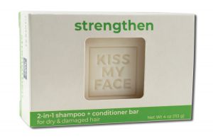 Kiss My Face - Aromatherapeutic Hair Care 2-in-1 SHAMPOO + Conditioner Bar Strengthen 4 oz