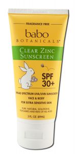 Babo Botanicals - Swim & Sport SPF 30 Unscented Clear Zinc Sunscreen LOTION 3 oz