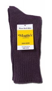 Maggies Functional Organics - COTTON Crew Singles Eggplant 9-11