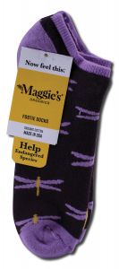 Maggies Functional Organics - Footie Socks Dragonfly Purple 9-11