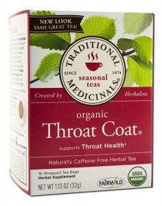 Traditional Medicinals - Organic Tea (16 Bags Per Box) Throat COAT