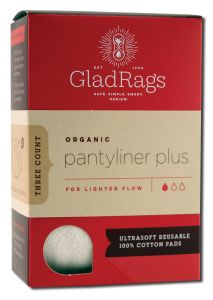Glad RAGS - Undyed Organic Cotton Pads Pantyliner Plus 3 pk