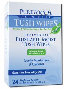 Pure Touch Skin Care - Organics Tush Wipes 24 ct