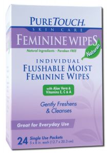 Pure Touch Skin Care - Organics Feminine Natural Wipes 24 ct