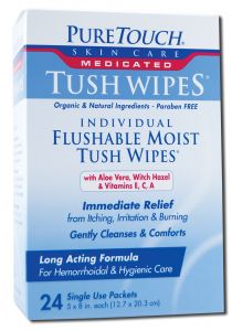 Pure Touch Skin Care - Tush Wipes Medicated Tush Wipes 24 ct