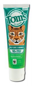 Toms Of Maine - Childrens TOOTHPASTE Save the Animals Fluoride Watermelon 5.1 oz