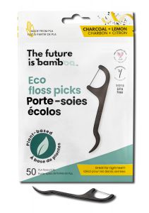The Future Is BAMBOO - Eco Floss Picks Charcoal Lemon 50 ct