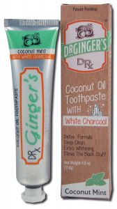 Dr. Gingers - Coconut Oil Oral Care White Charcoal Coconut Oil TOOTHPASTE 4 oz