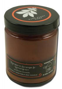 Pure Plant Home - Coconut Wax Amber Apothecary Jar Mandarian Orange\/Lemongrass 7 oz