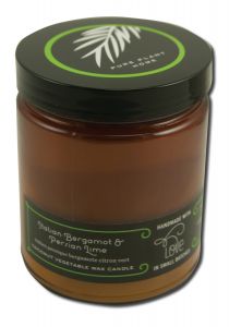 Pure Plant Home - Coconut Wax Amber Apothecary Jar Italian Bergamot and Persian Lime 7 oz