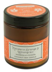 Pure Plant Home - Coconut Wax Amber Apothecary Jar Mandarian Orange\/Lemongrass 3.1 oz