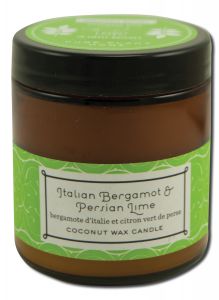 Pure Plant Home - Coconut Wax Amber Apothecary Jar Italian Bergamot\/Persian Lime 3.1 oz