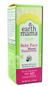 Earth Mama Organics - SUNSCREENs Baby Face Mineral SUNSCREEN Face Stick SPF 40 .74 oz