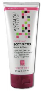 Andalou Naturals - Body Butter 1000 Roses VELVET Soft 8 oz