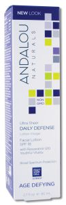 Andalou Naturals - Age Defying with Resveratrol Q10 Daily Defense with SPF 18 Facial LOTION 2.7 oz