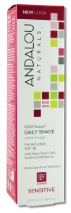 Andalou Naturals - 1000 Roses with Rose Stem Cells Daily Shade Facial LOTION SPF 18 2.7 oz