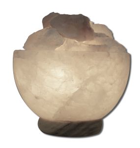 Evolution Salt - Shaped Salt LAMPs White Fire Bowl Crystal 6 to 7 lbs