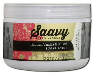 Saavy Naturals - Sugar And Salt SCRUBS Tahitian Vanilla and Kukui Sugar SCRUB 8 oz