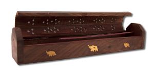 Prabhujis Gifts - INCENSE Burners Wooden Burner with Storage - Natural Elephant