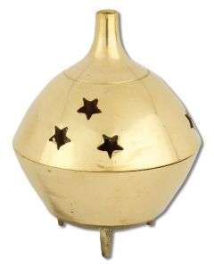 Prabhujis Gifts - INCENSE Burners Brass Burner 3 Legged Star Jali