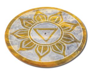 Prabhujis Gifts - Incense Burners Soapstone Plate SOLAR Plexus Chakra