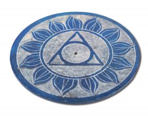 ''Prabhujis Gifts - INCENSE Burners Soapstone Plate Throat Chakra Vishudha 3''''