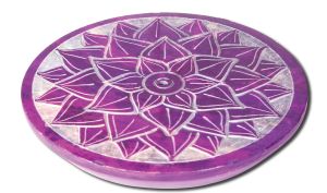 ''Prabhujis Gifts - INCENSE Burners Soapstone Plate Crown Chakra Sahasrara 3''''