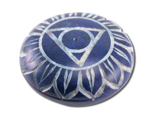 ''Prabhujis GIFTS - Incense Burners Soapstone Pebble Throat Chakra Vishudha 2.5''''