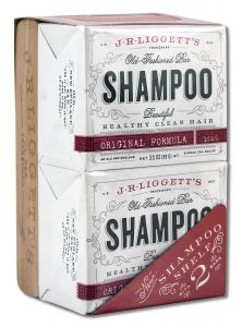 Jr Liggetts Bar Shampoo - Bar Shampoo Wooden Bar SOAP Holder with 2 Original 8.7 oz Bars