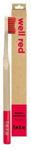 F.e.t.e. 3pl - ADULT Bamboo Toothbrush Well Red Medium