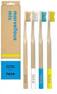 F.e.t.e. 3pl - Multi Pack Bamboo Toothbrush Multi Pack ADULT Medium Multi Color 4 pk